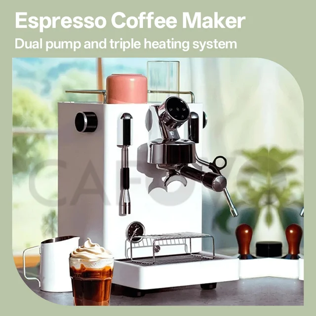 CAFOVO CM6005 Commercial Espresso Machine 3100W Dual Pump Triple Boiler PID Temperature Control 3-Hole Steam Wand Cafe Home Use 1