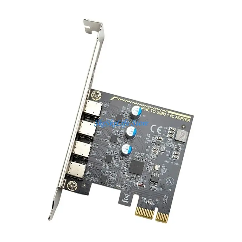 E65E 4포트 USB3.0 Type C PCIExpress 확장 카드 호환 다중 시스템
