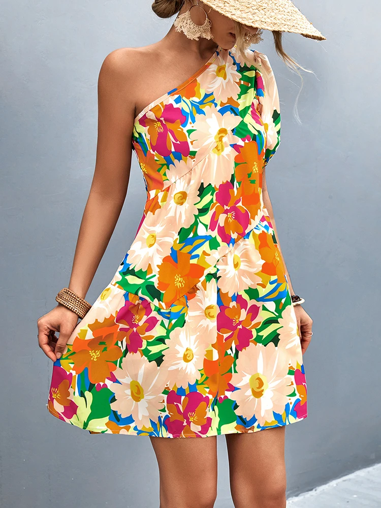 

Цветочные праздничные пляжные пикантные платья для женщин, женская одежда в стиле бохо, винтажная Милая Летняя трикотажная элегантная юбка