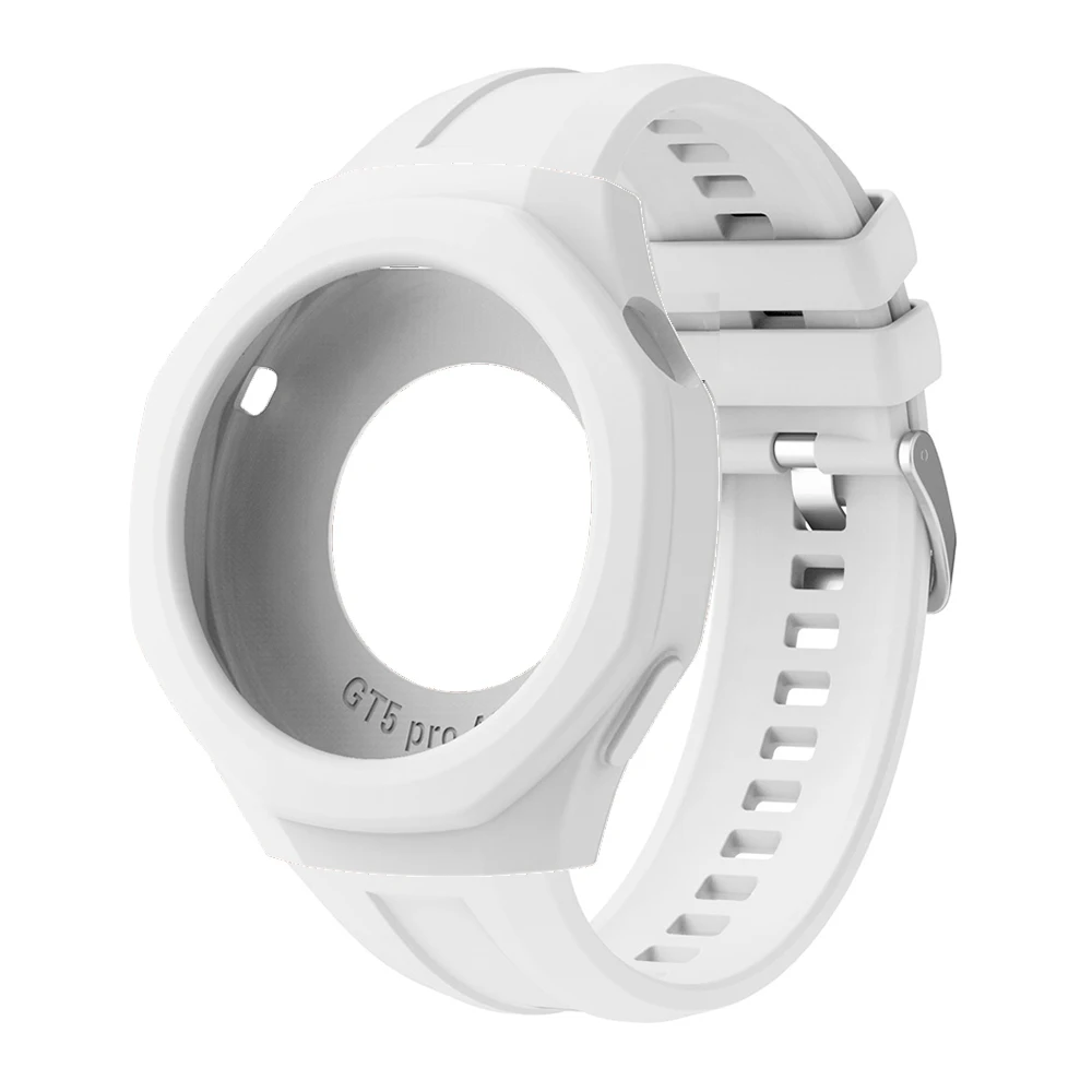 Silicone Watchband with Silvery Buckle and Case Decoration - Soft and Stylish Strap