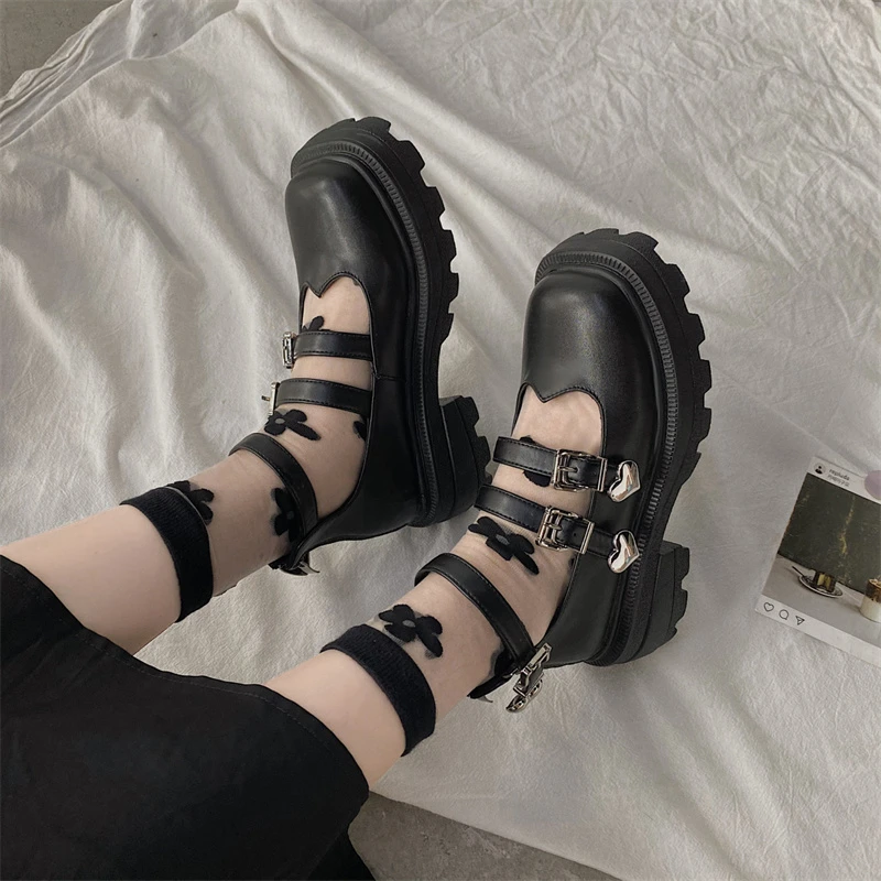 Zapatos de uniforme de colegiala para mujer, calzado japonés tipo merceditas, estilo de tacón alto, plataforma, disfraz, lolita, de talla grande| | - AliExpress
