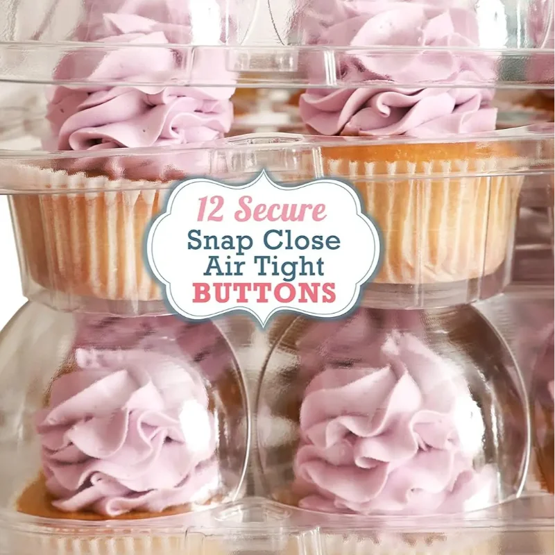 Cupcake Box Container 4/6/12/24 for Cake Carrier Muffin Box Bake Muffin Tart Storage Tray