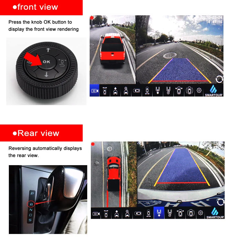 3.5D 360 Car Camera System For Vehicle 360 Bird Eye View Imaging System High-Definition AHD 1080p Camera Driving Recording