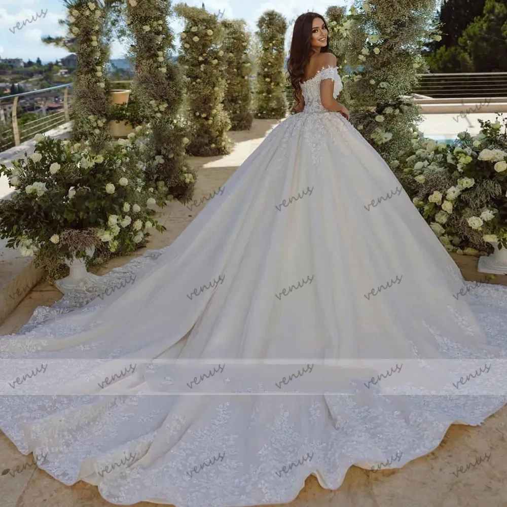 Luxury Wedding Dresses For Women 2025 Off The Shoulder Bridal Gowns Lace Appliques Robes Pretty Vestidos De Novia Customized 2