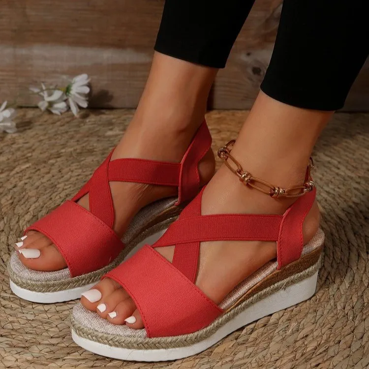 Woven Wedge Sandals