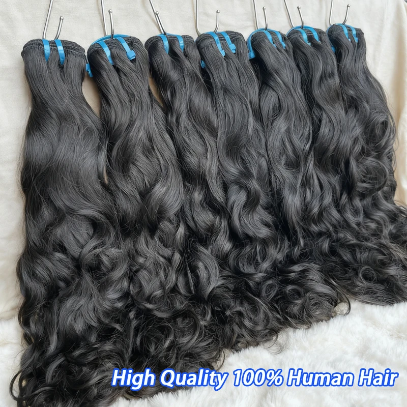 18A Unprocessed Raw Natural Wave 100% Human Hair Bundles Extensions Natural Curly Wavy Vietnamese Hair #1B Natural Black Color 4