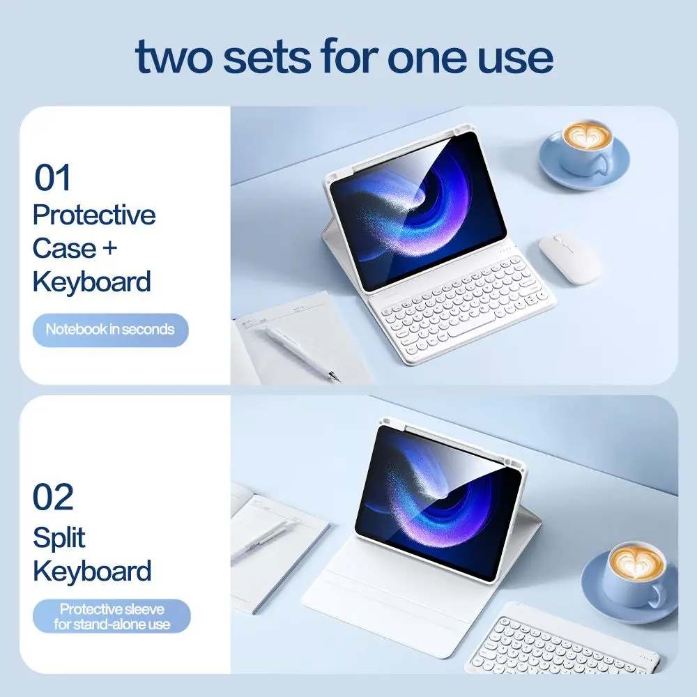 Smartdevil-teclado Bluetooth sem Fio Protetor Integrado Slot Magnético para Caneta Xiaomi Pad 6pro Redmi Pad se 10.6 11 - Imagem 4
