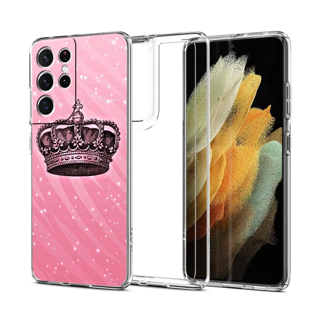 Rose Gold Pink Marble Clear Soft Phone Case Cover