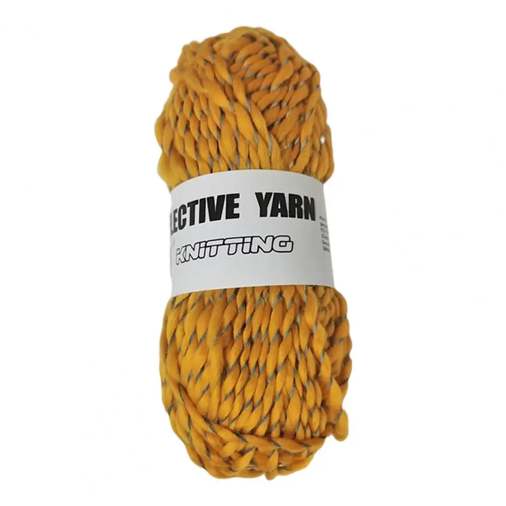 1 Roll Wool Yarn Reflective Anti-pilling Crochet Sewing Yarn 4mm Bright-colored Knitting Cotton for Gift