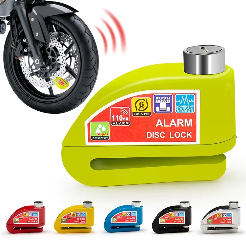 Motorcycle Disc Lock Motorcycle Bicycle Lock Alarm Security Protection Padlock Disc Aluminum Alloy Anti-theft Waterproof Accessories