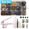 Snap Fasteners Kit Metal Button Snaps with Fastener Snap Installation Pliers For Leathercraft Clothes Garment Jean Bags Shoes 1