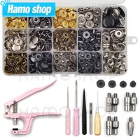 Snap Fasteners Kit Metal Button Snaps with Fastener Snap Installation Pliers For Leathercraft Clothes Garment Jean Bags Shoes 1