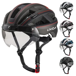 Mountain Bike Helmet Cycling Helmets with Detachable Magnetic Goggles and Rear Light For Outdoor Cycling