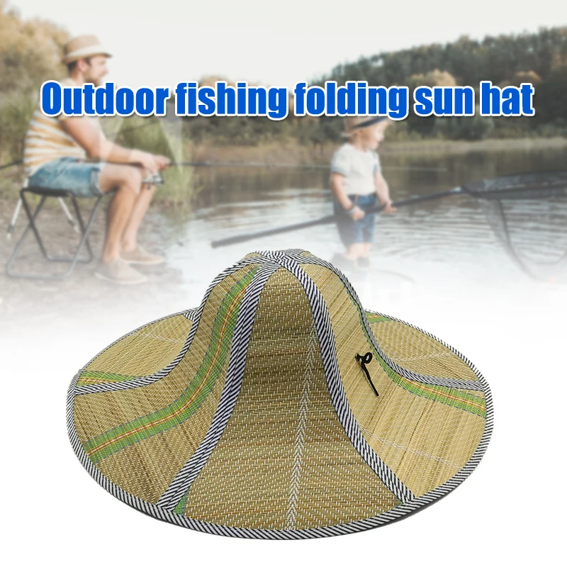 1PCS Folding Straw Hat Summer Sun Straw Caps Lightweight Packable Beach Sun  Hat for Summer Beach Fishing Hiking