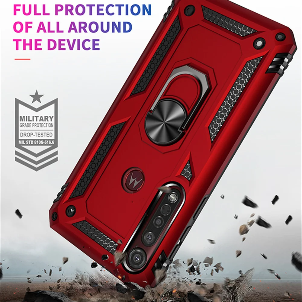 Per Moto One Macro Custodia Armatura Custodia Antiurto Per Motorola Moto G8 Plus Gioca Paraurti Funda Per Moto G8 Riproduci Un Anello Macro Coque