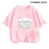 Kids Cinnamoroll Tshirt Summer Hello Kitty Kids Cartoon Casual Short-sleeved T-shirt Set Baby Boy Clothing Girls Clothing 4