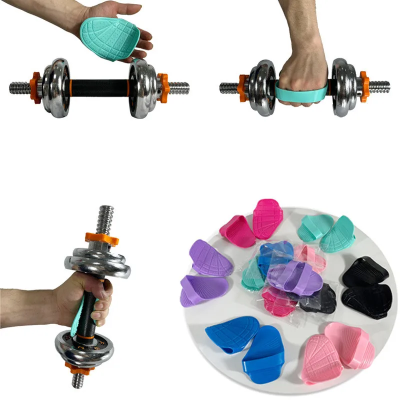 1 Pair Silicone Leather Anti-Skid Weight Lifting Hand Guard Gloves Dumbbell Pull Up Grip Protector Pads Fitness Sport Home Gym