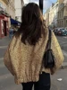 Suninheart Women's Sequined Bomber Jacket Fall O Neck Long Sleeve Pocket Stretch Hem Sequins Jacket Coat Female Chic Outerwear 5