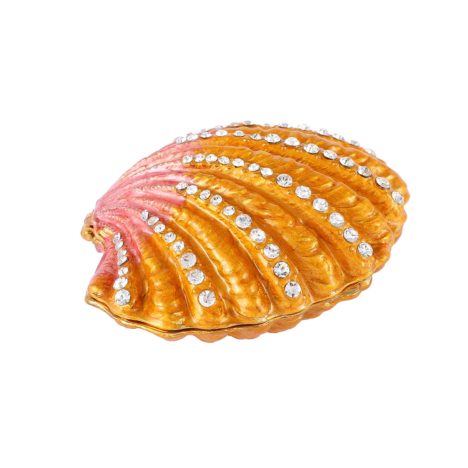 Shell Trinket Box Jewelry Organizers Container Metal Nautical Decoration Tabletop Novelty Gifts