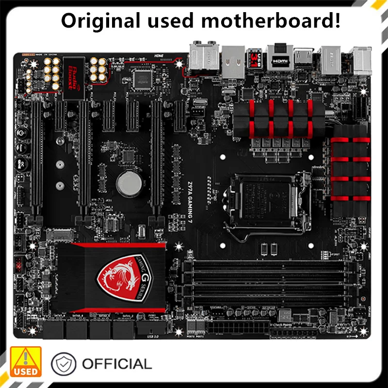 Per Z97A Gaming 7 Scheda Madre Desktop Z97 Lga 1150 Per Core I7 I5 I3 Ddr3 Sata3 Usb3.0 Scheda Madre Usata Originale