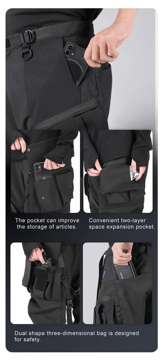 Reindee Lusion 22AW Outdoor adjustable waterproof cargo pants removable straps techwear warcore gorpcore