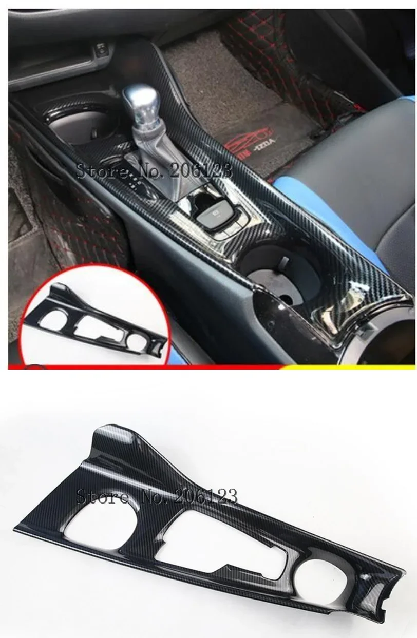 

For Toyota C-HR C HR CHR 2017 ABS Carbon fiber Right Handed Drive Gear Box Panel Gear Shiftr Electronic Handbrake Cover