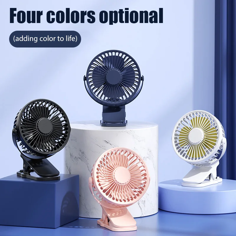 Dropship Clip On Fan With LED Lamp, Rechargeable Desk Fan, 4 Speed  360°Rotating Detachable