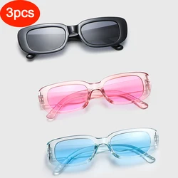 Small Rectangle Frame Sunglasses - Candy Color Y2K Fashion UV400 Vintage Eyewear (3 blue)