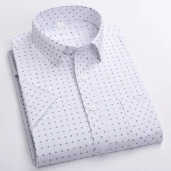 Business wrinkle-resistant short-sleeved shirt men's formal casual plaid striped cotton classic workplace office men's shirt