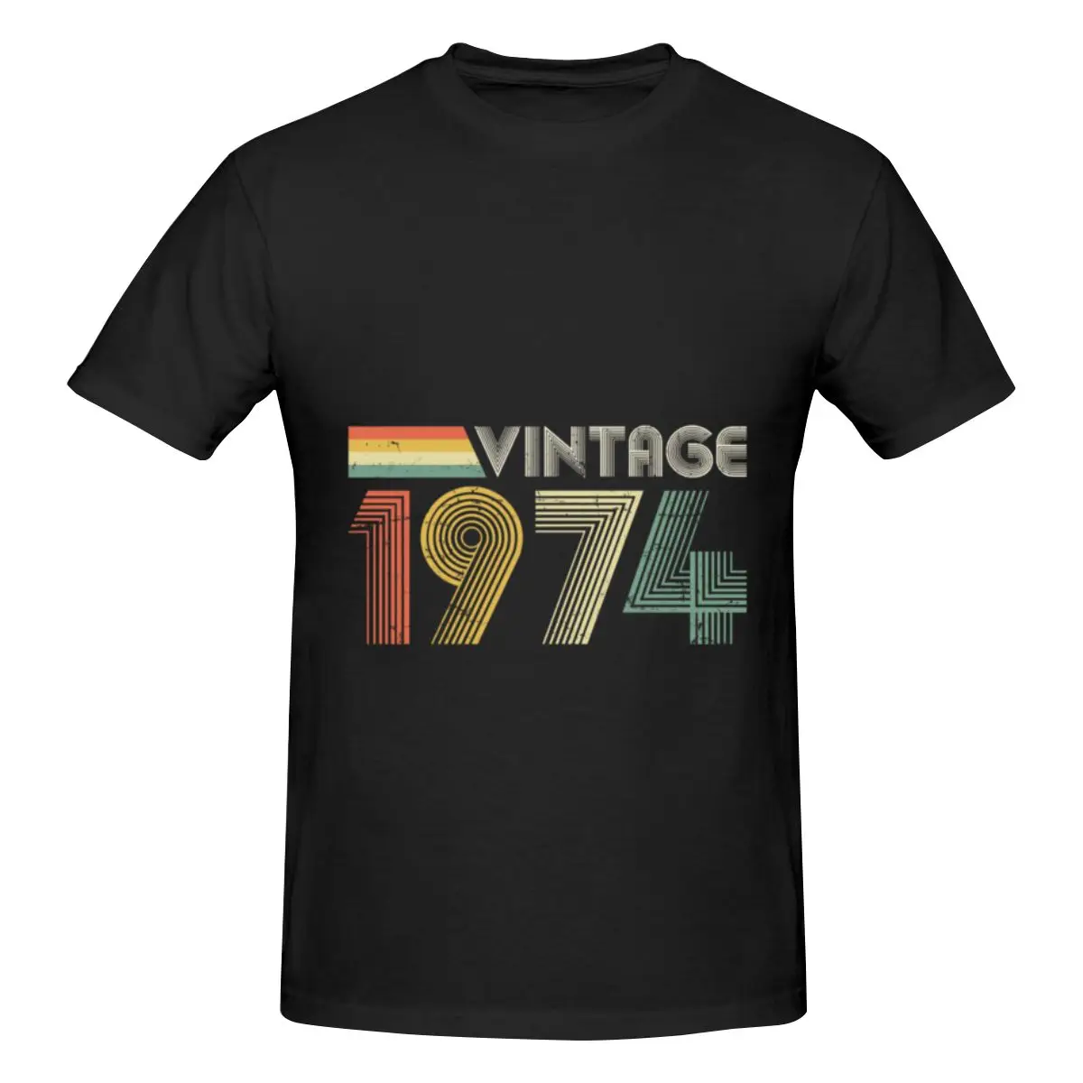 

High Quality 100% Cotton Vintage 1974, 50th Birthday Gift Racerback Men's Basic Short Sleeve T-Shirt