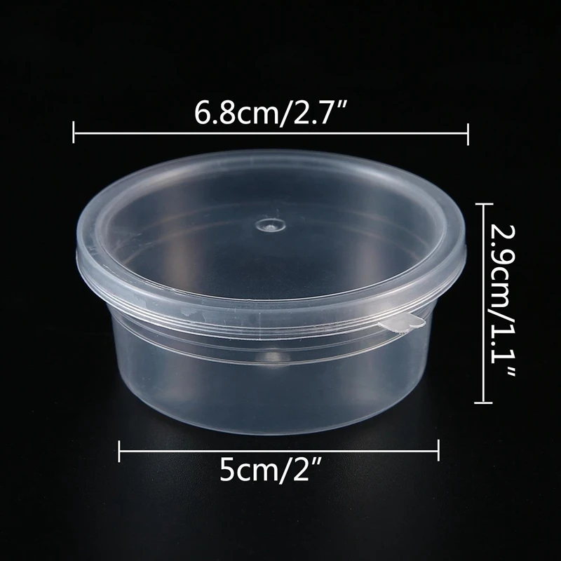 Slime Storage Container Reusable Plastic Storage Jars with Lids for Glue/Water/Cosmetic/Plasticine, 24 pcs