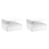 HOMCOM набор из 2 плавающих прикроватных столов с 1 выдвижным ящиком и полкой 35x32x22,5 см