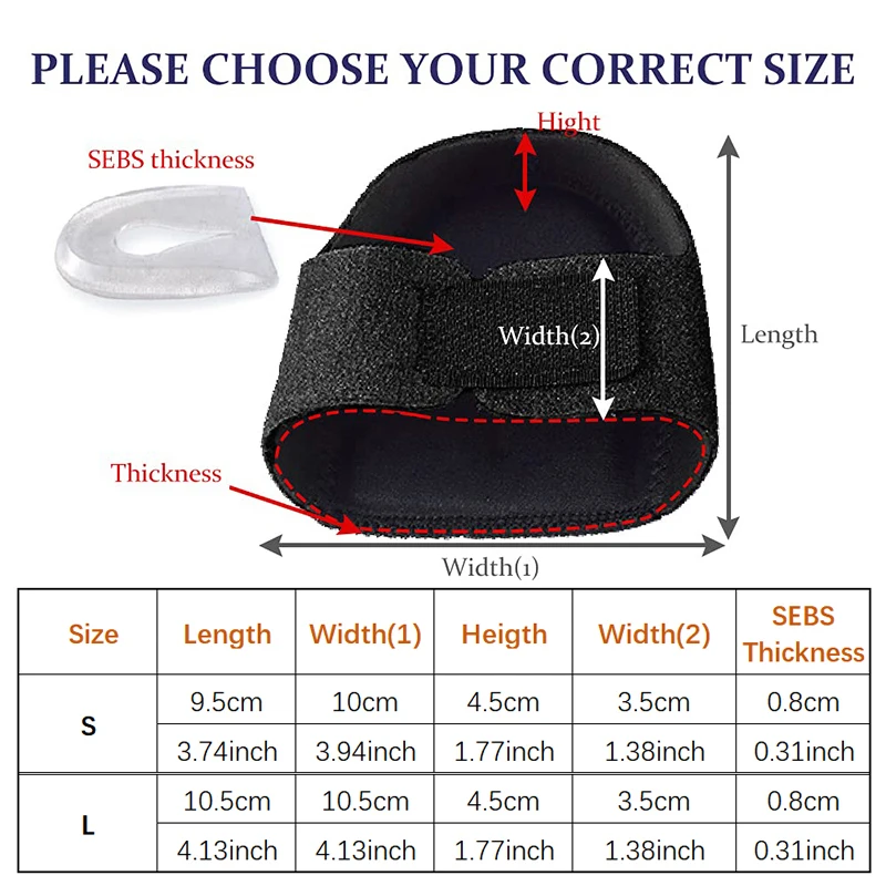 Heel Cushion Cups 1 Pair Gel Heel Cups for Pain Plantar Fasciitis Pads Great for Aching Feet Tendinitis Cracked Repair