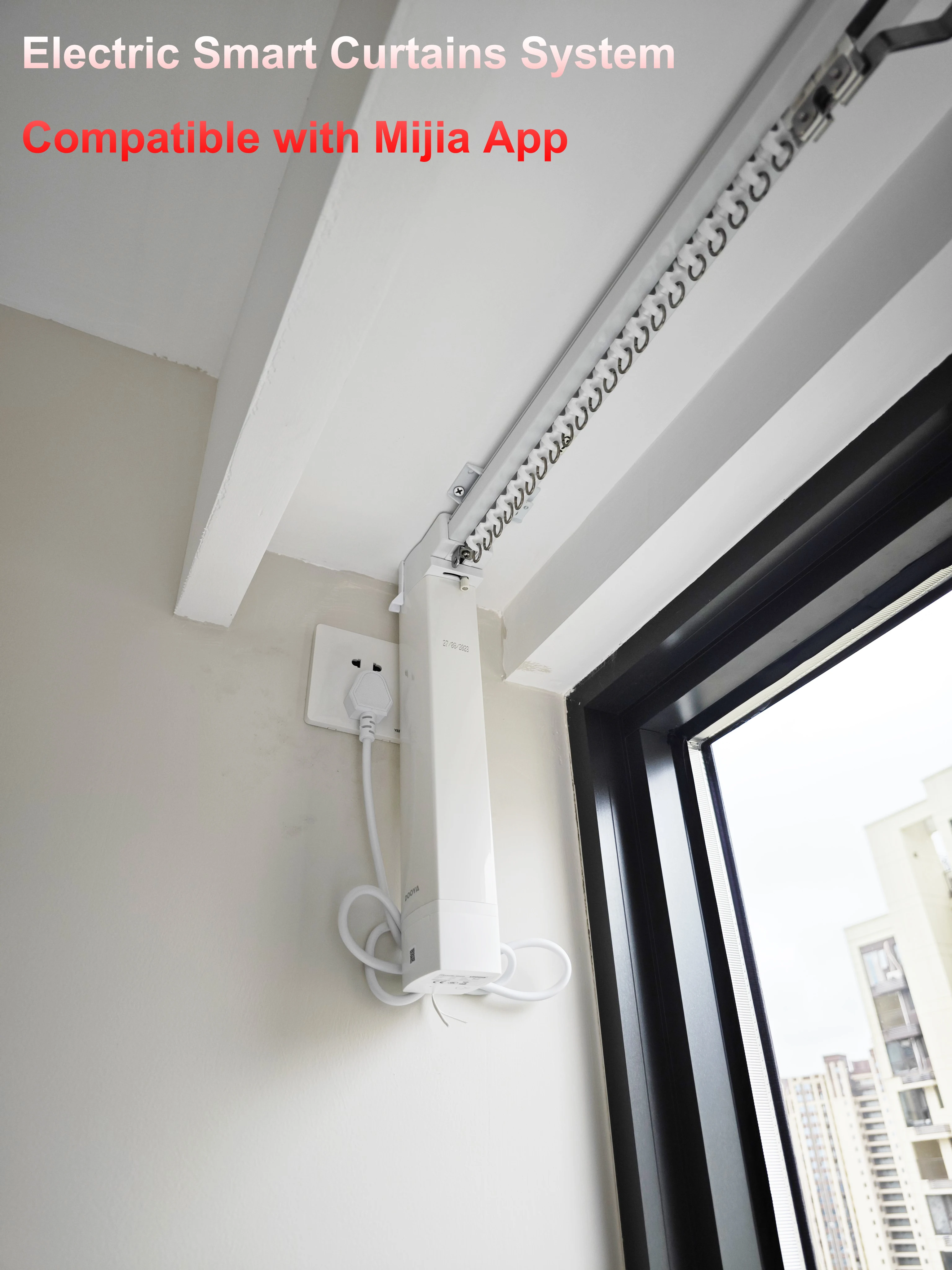 Dooya M1 ผ้าม่านมอเตอร์ไฟฟ้าสมาร์ทผ้าม่านระบบมอเตอร์ผ้าม่านRodพร้อมรีโมท,ใช้งานร่วมกับMijia App (สูงสุด 450 ซม.) 1