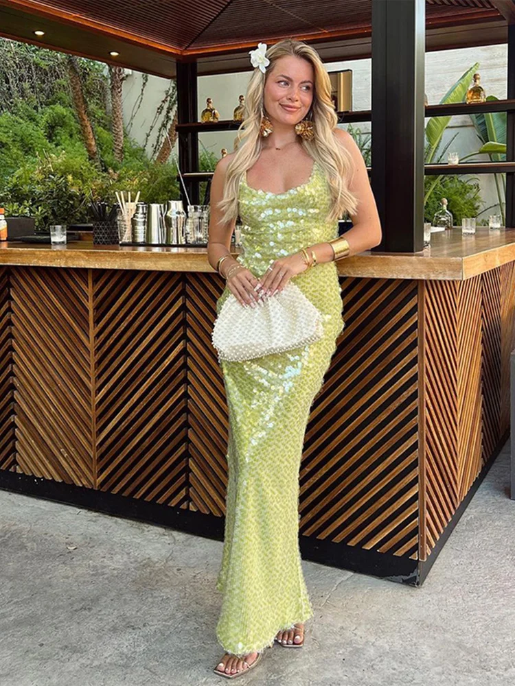 2025 Sexy Dress Sling Cake Lace Slim Fit Maxi Dress Women main image 0
