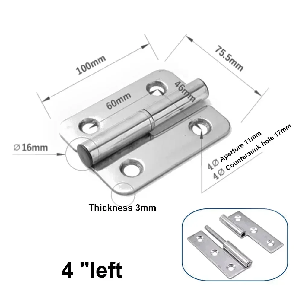 Detachable Flag Shape Hinge Stainless Steel Hinge Door Hinges Hardware Home Improvement Removable Bathroom