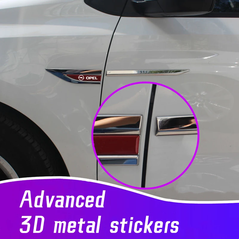 

Car Body Protective Sticker 3D Metal Car Emblem Logo Fender Blade Decal Badge For Opel Corsa C D E F A B Gsi 1.6T OPC Line 1.4T