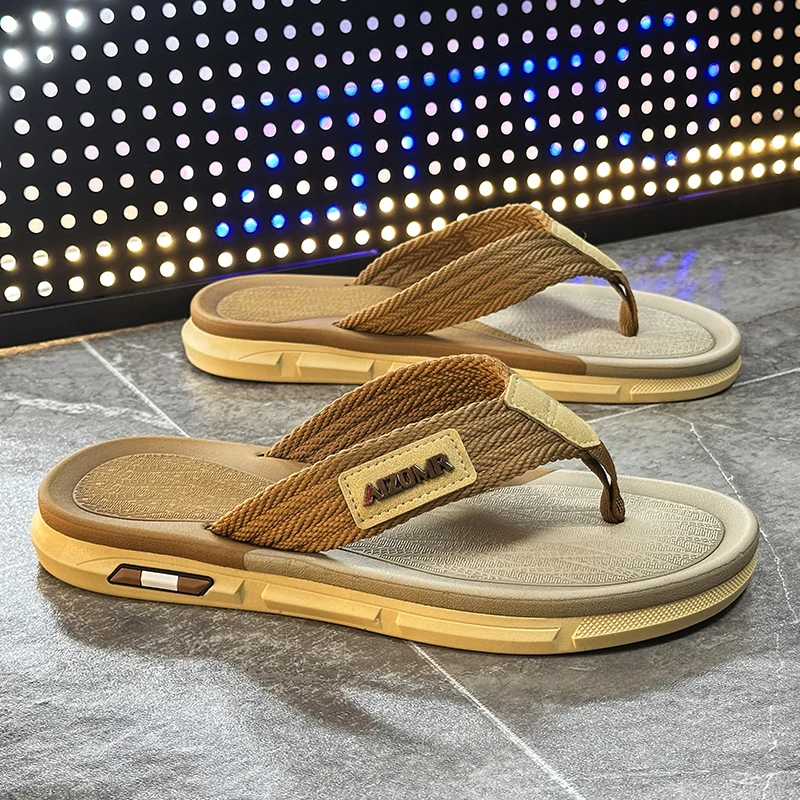 Minimalist Casual Men's Flip Flops, Color-Block Contrast Design, Non-Slip Wear-Resistant Outsole, Comfortable Breathable Outdoor - 2