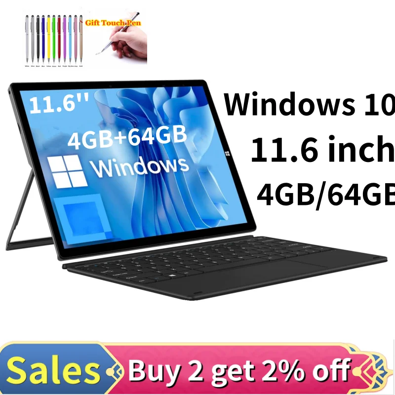 Tipo C 4Gbddr3-Ram 64Gb Emmc 11.6 Pollici 64 Bit Windows 10 Pad1162 Intel Celeron N3350 1920X1080 Pixel 2 X Usb 3.0 Doppia Fotocamera