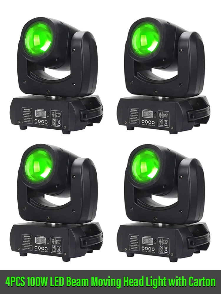 Éclairage de DJ à Tête Mobile LED 100W, Haute Luminosité, Effet de Faisceau pour la Maison, Bar, Scène, Spectacle de Mariage, 18 Prismes