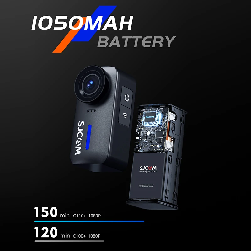 Action Camera SJCAM C110+ 4K30fps Action Camera 6-Axis GYRO Flash Explosion WiFi Remote 1050mAh Sports DV Portable Helmet Motorcycles