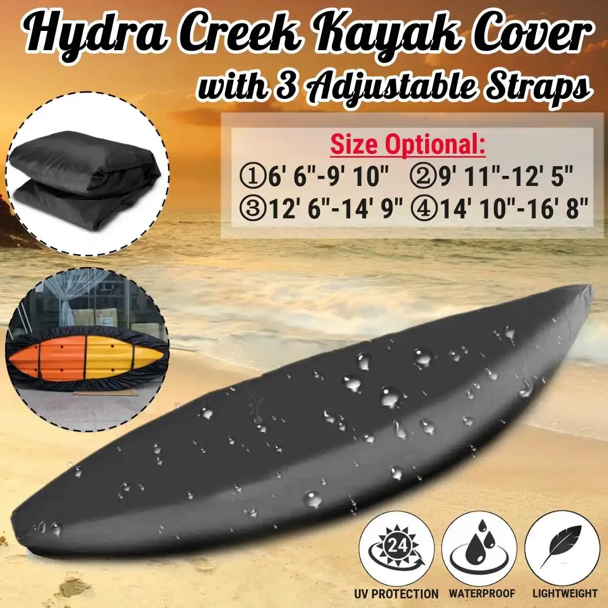 

Универсальный чехол для Каяка регулируемый водонепроницаемый УФ-стойкий чехол для хранения Каяка лодки каноэ Пыленепроницаемый Чехол