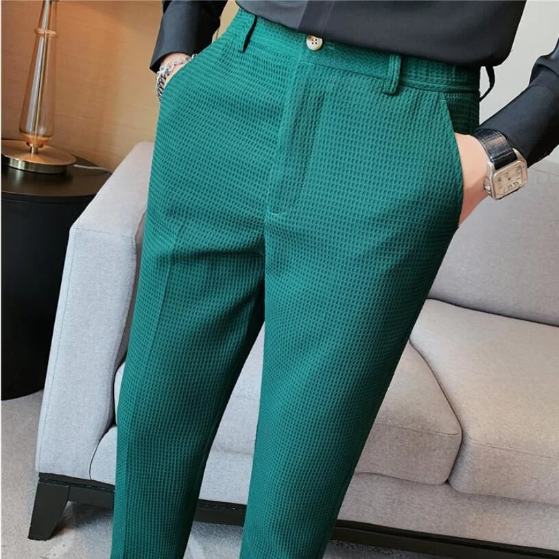 

2023 Men's Suit Trousers Spring And Summer Business Casual Pants Fashion High-Quality Solid Color Slim Men 28-36
