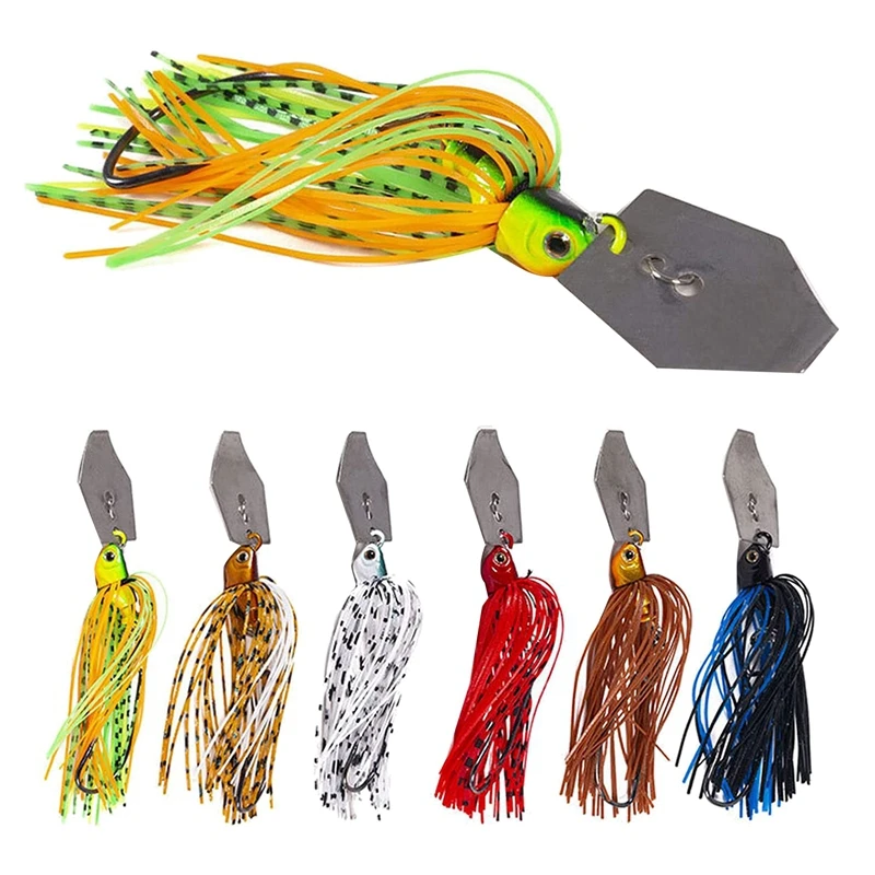 【ブランド】 6 Pieces Fishing Lures Flipping Bladed Jigs with 10Pcs SoftBionicSwimmingFishingLures