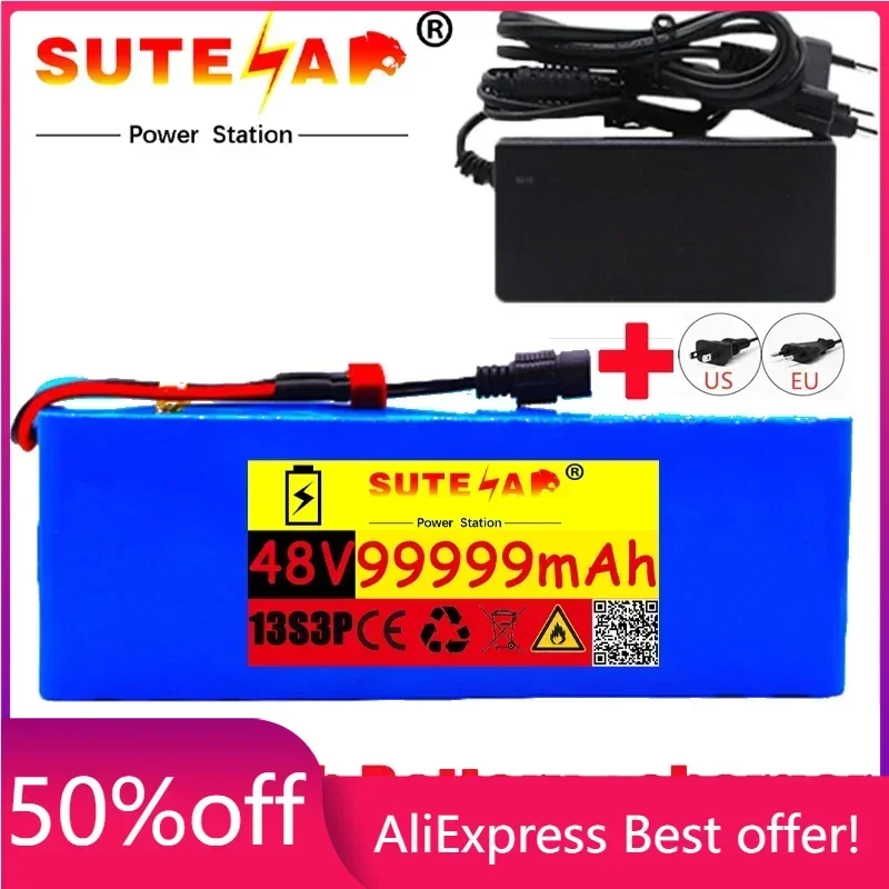 

48v lithium ion battery 48v 99Ah 1000w 13S3P Lithium ion Battery Pack For 54.6v E-bike Electric bicycle Scooter with BMS+charger