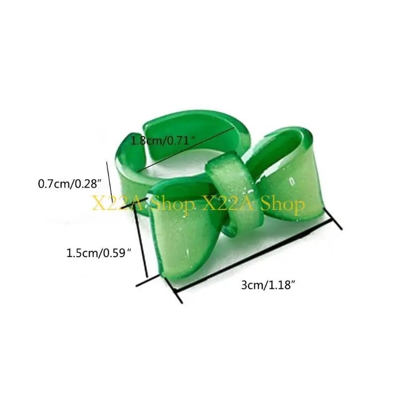 Unique Acrylic Rings Trendy Rings Colorful Bow Rings Jewelry Stackable Open Rings - 6