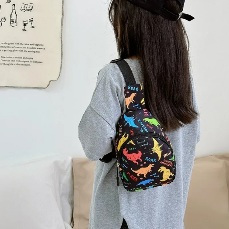 Friends Children Bag Cute Cartoon Dinosaur Car Family Kids Chest Bag Kindergarten Light Crossbody Bags Halloween Christmas Gift