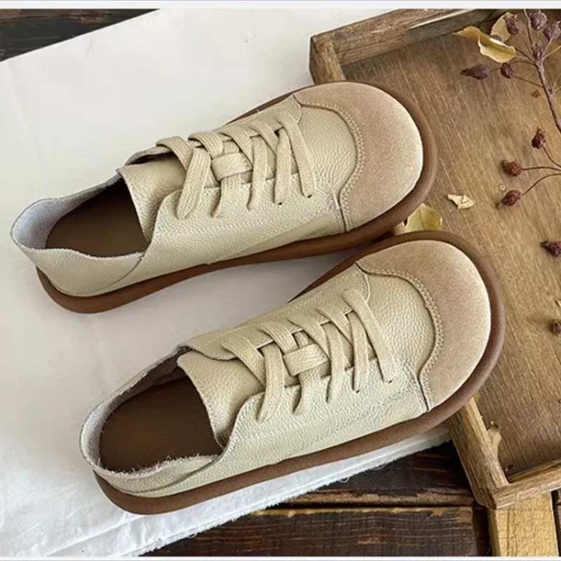 Low Heel Lace-up Fashion Sneakers Mixed Colors Adult Ladies Shoes 2024 Hot Sale Spring/autumn Sewing Women's Vulcanize Shoes