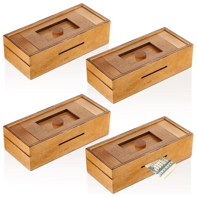 2PCS Money Jewelry Secret Puzzle Boxes With Hidden Compartments Creative Cash Christmas Gift Ideas Brain Teasers Toys Kids Adult 6