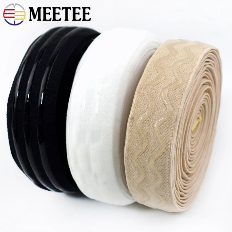 1/2/3M Nylon Silicone Elastic Band 25/30mm Non-slip Rubber Ribbon Bag Bra Clothes Strap Webbing Tape DIY Sewing Accessories